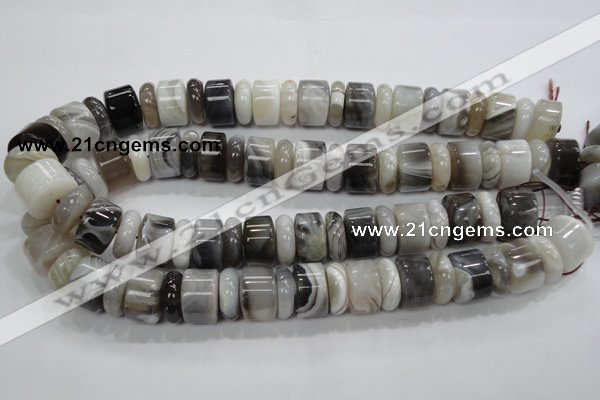 CAG788 15.5 inches 6*18mm & 12*18mm rondelle botswana agate beads