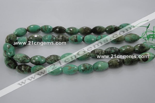 CAG7884 15.5 inches 15*20mm faceted rice grass agate beads