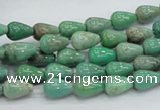 CAG7894 15.5 inches 6*10mm teardrop grass agate beads wholesale