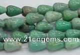 CAG7896 15.5 inches 8*12mm teardrop grass agate beads wholesale