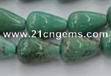 CAG7899 15.5 inches 13*18mm teardrop grass agate beads wholesale