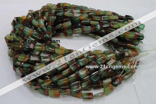 CAG790 15.5 inches 10*14mm rectangle rainbow agate gemstone beads