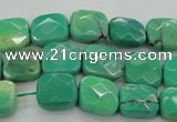 CAG7910 15.5 inches 10*10mm faceted square grass agate beads