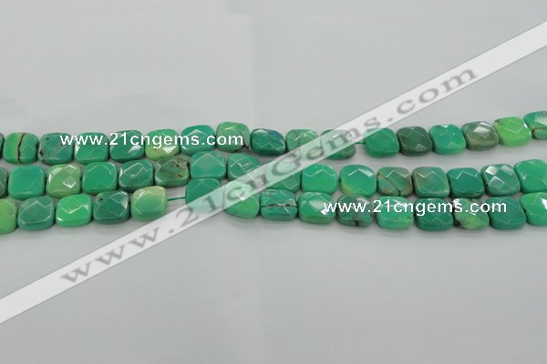 CAG7911 15.5 inches 12*12mm faceted square grass agate beads