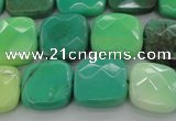 CAG7913 15.5 inches 15*15mm faceted square grass agate beads