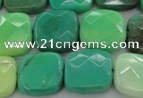 CAG7915 15.5 inches 18*18mm faceted square grass agate beads