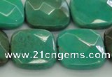 CAG7917 15.5 inches 25*25mm faceted square grass agate beads