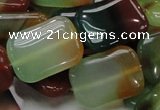 CAG792 15.5 inches 18*25mm rectangle rainbow agate gemstone beads