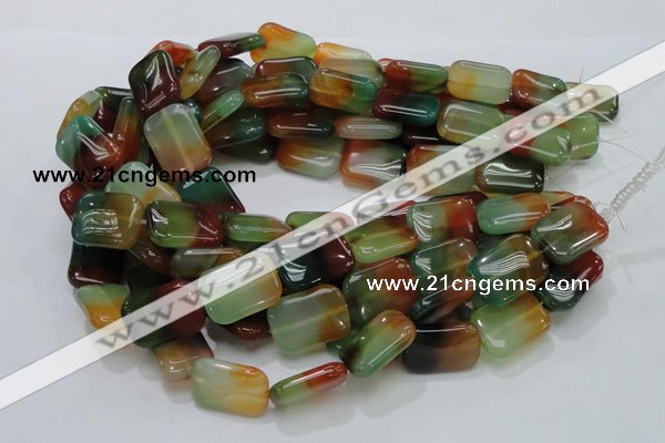 CAG792 15.5 inches 18*25mm rectangle rainbow agate gemstone beads