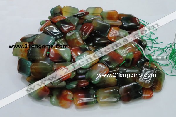 CAG793 15.5 inches 22*30mm rectangle rainbow agate gemstone beads