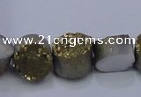 CAG7930 7.5 inches 10mm flat round plated white druzy agate beads