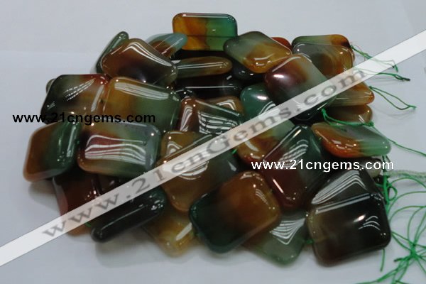 CAG794 15.5 inches 30*40mm rectangle rainbow agate gemstone beads