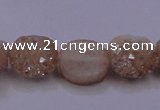 CAG7946 7.5 inches 8*10mm oval plated white druzy agate beads