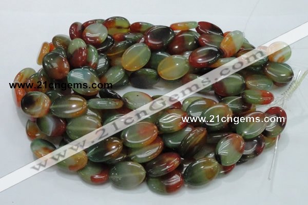 CAG796 15.5 inches 18*25mm oval rainbow agate gemstone beads