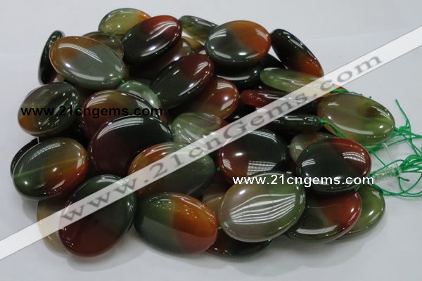 CAG797 15.5 inches 30*40mm oval rainbow agate gemstone beads