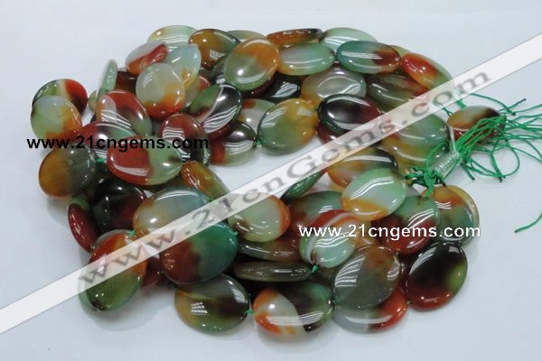 CAG799 15.5 inches 22*30mm oval rainbow agate gemstone beads