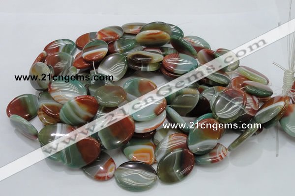 CAG800 15.5 inches 20*30mm oval rainbow agate gemstone beads