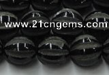 CAG8003 15.5 inches 14mm carved round black agate beads