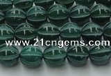 CAG8005 15.5 inches 8mm carved round green agate beads