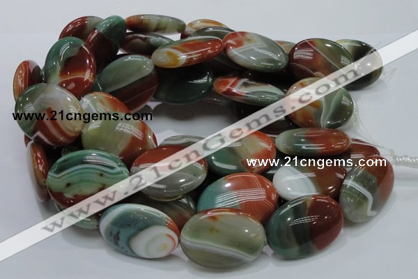 CAG801 15.5 inches 30*40mm oval rainbow agate gemstone beads