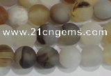 CAG8011 15.5 inches 6mm round matte Montana agate gemstone beads
