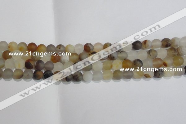 CAG8011 15.5 inches 6mm round matte Montana agate gemstone beads