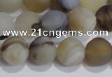 CAG8014 15.5 inches 10mm round matte Montana agate gemstone beads