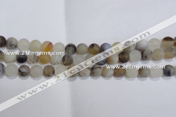 CAG8014 15.5 inches 10mm round matte Montana agate gemstone beads