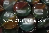 CAG802 15.5 inches 20mm flat round rainbow agate gemstone beads