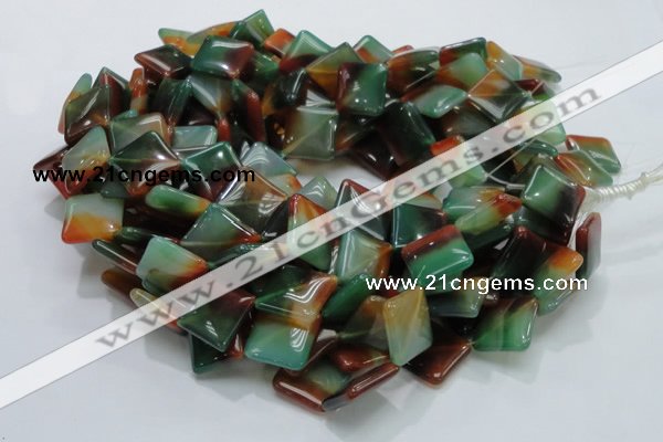 CAG804 15.5 inches 20*20mm diamond rainbow agate gemstone beads