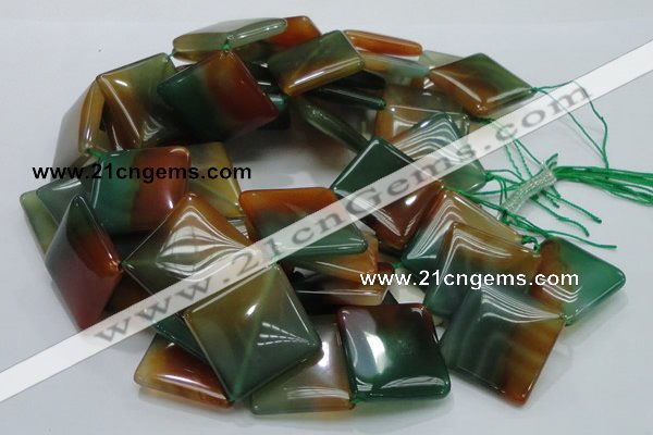 CAG805 15.5 inches 30*30mm diamond rainbow agate gemstone beads