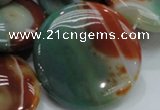 CAG807 15.5 inches 40mm flat round rainbow agate gemstone beads