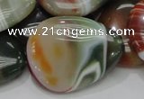 CAG809 15.5 inches 30*40mm flat teardrop rainbow agate gemstone beads