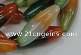 CAG811 15.5 inches 12*40mm rice rainbow agate gemstone beads