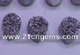 CAG8112 Top drilled 12*16mm teardrop silver plated druzy agate beads