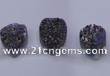 CAG8114 Top drilled 12*16mm teardrop rainbow plated druzy agate beads