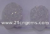 CAG8130 Top drilled 18*25mm teardrop white plated druzy agate beads