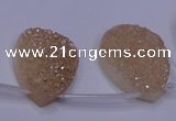 CAG8131 Top drilled 18*25mm teardrop champagne plated druzy agate beads