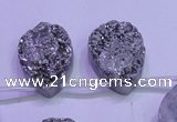 CAG8132 Top drilled 18*25mm teardrop silver plated druzy agate beads