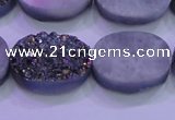 CAG8194 7.5 inches 18*25mm oval rainbow plated druzy agate beads