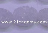 CAG8200 7.5 inches 20*30mm oval white plated druzy agate beads