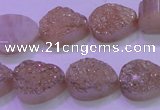 CAG8271 7.5 inches 10*14mm teardrop champagne plated druzy agate beads