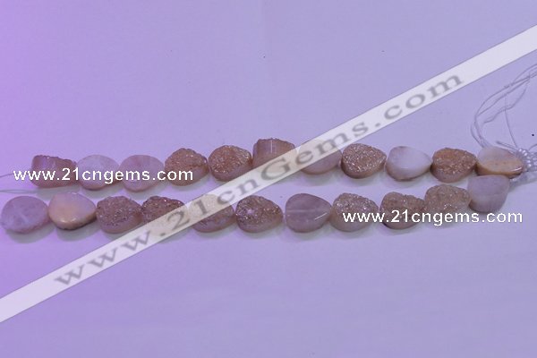 CAG8271 7.5 inches 10*14mm teardrop champagne plated druzy agate beads