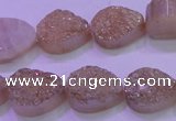 CAG8291 7.5 inches 13*18mm teardrop champagne plated druzy agate beads