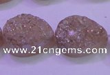 CAG8311 7.5 inches 18*25mm teardrop champagne plated druzy agate beads