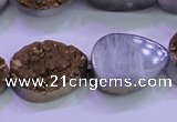 CAG8313 7.5 inches 18*25mm teardrop gold plated druzy agate beads