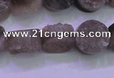 CAG8432 15.5 inches 14mm coin grey druzy agate gemstone beads