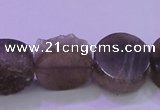 CAG8434 15.5 inches 18mm coin grey druzy agate gemstone beads