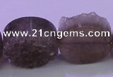 CAG8437 15.5 inches 25mm coin grey druzy agate gemstone beads