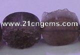 CAG8437 15.5 inches 25mm coin grey druzy agate gemstone beads